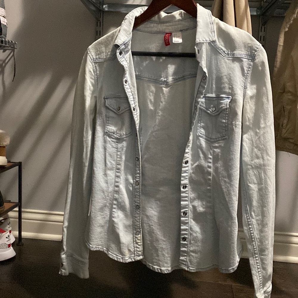 Light Wash Denim Button Up